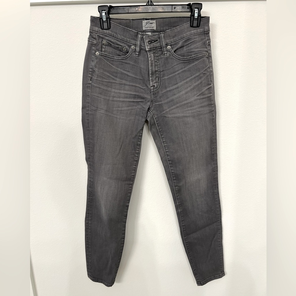 Gray toothpick jeans from J Crew